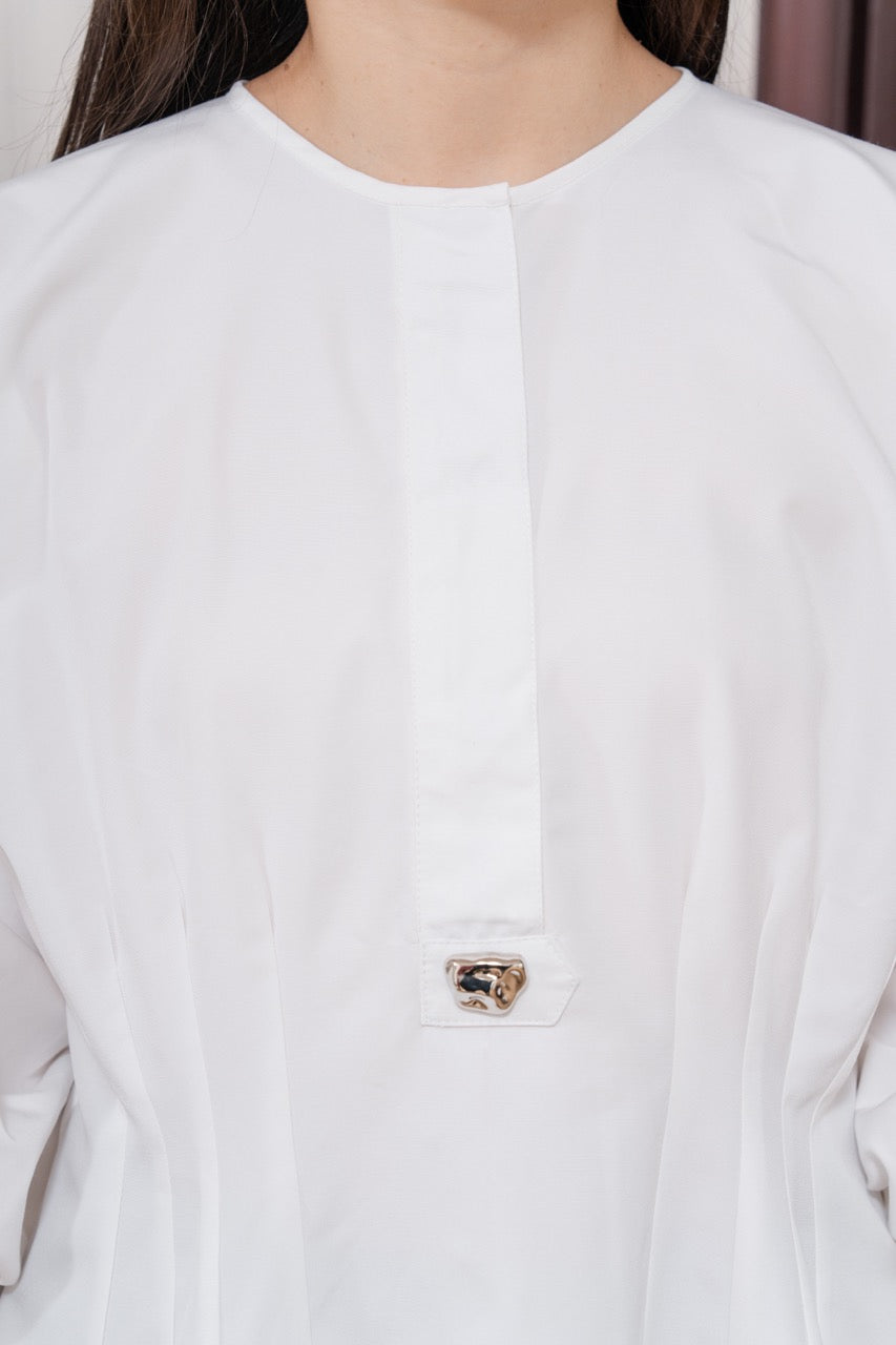 Esme Soft Cinched Top | White