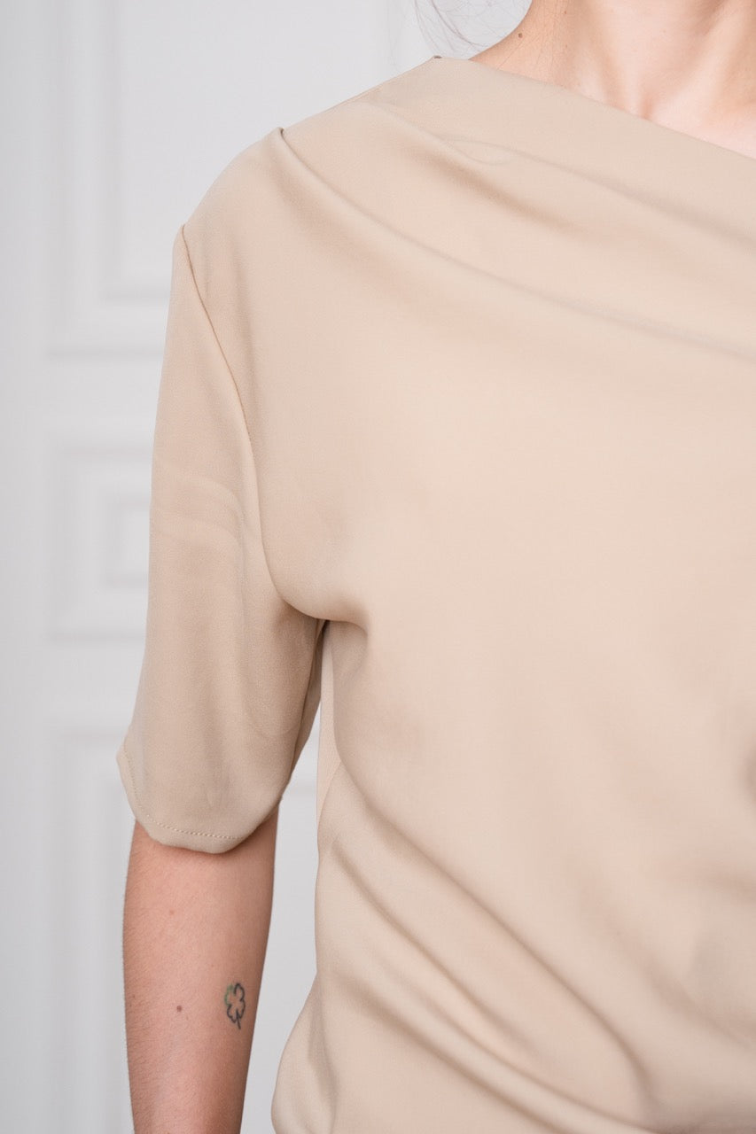 Maelis One Shoulder Top | Nude